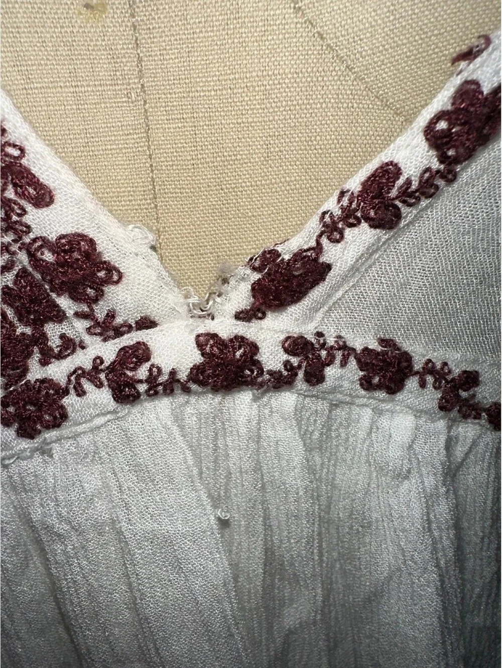 Free People White Boho Y2K Festival Dress Size L/G